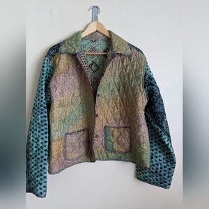 C:eed Silk Quilted Reversible Jacket – Medium – Boho Festival Style